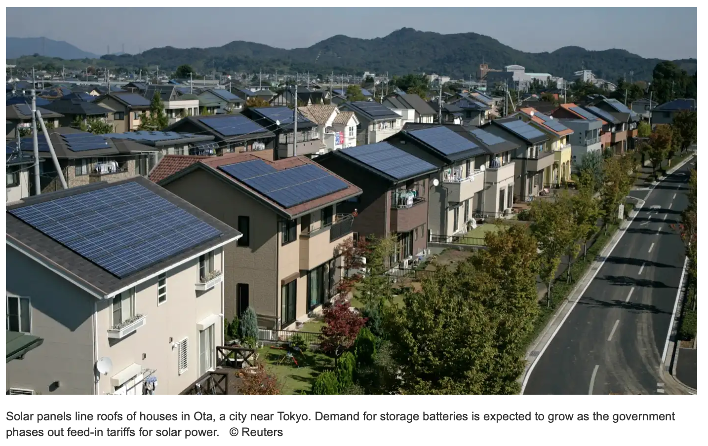 Solar homes in Japan